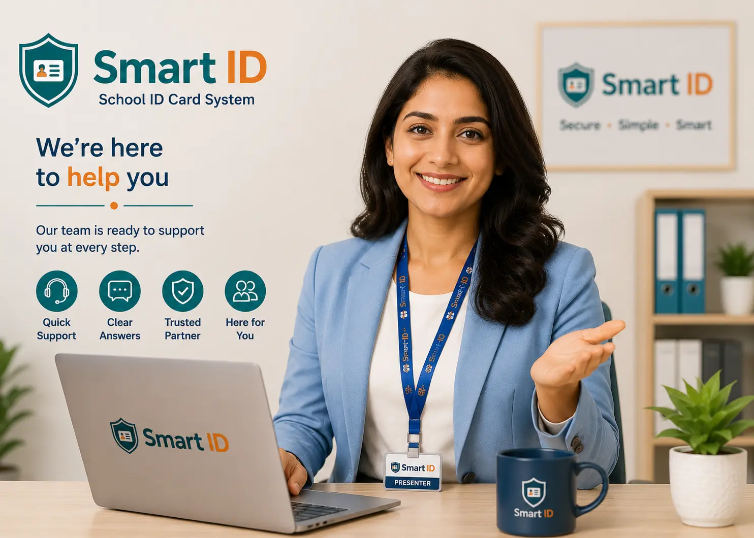 Smart ID friendly support team illustration